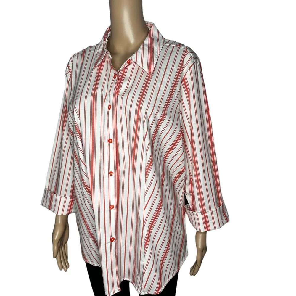 Jessica London women long sleeve stripe button down blouse size18/20